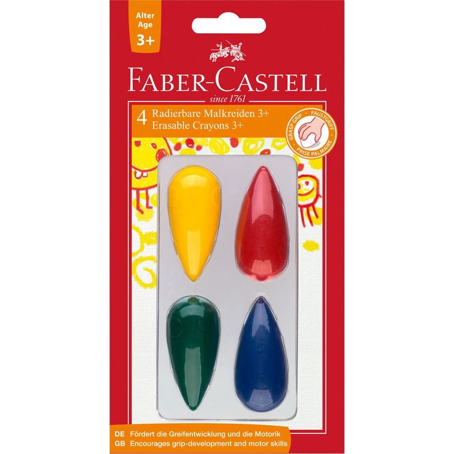 Faber-Castell - Κραγιόν προσχολικής ηλικίας, σετ 4 χρωμάτων για ηλικίες 3+