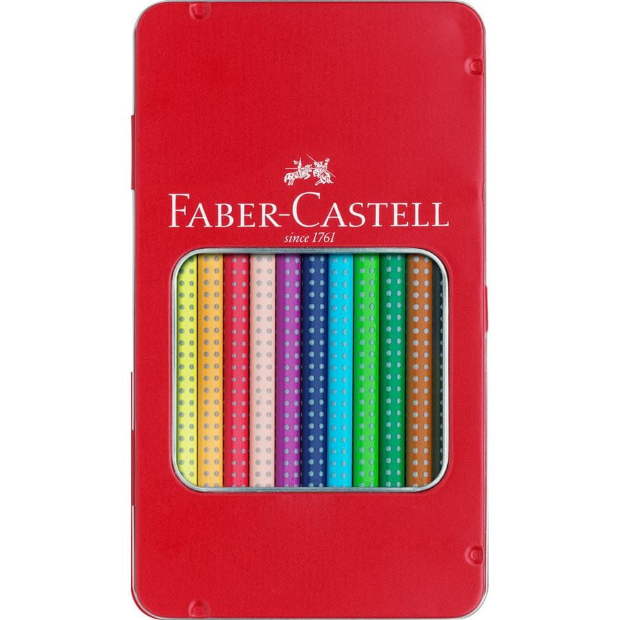 Faber-Castell - Μεταλλική κασετίνα ξυλομπογιές Grip 12 χρωμάτων