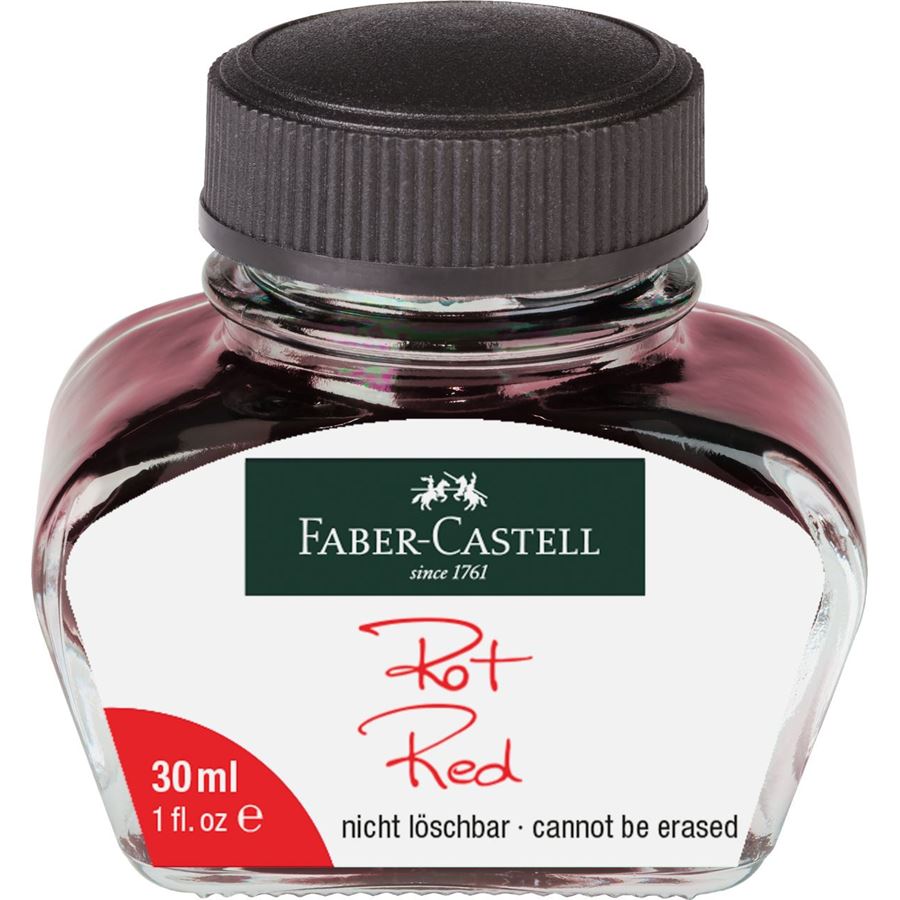 Faber-Castell - Μπουκάλι μελάνης, 30 ml, κόκκινη μελάνη