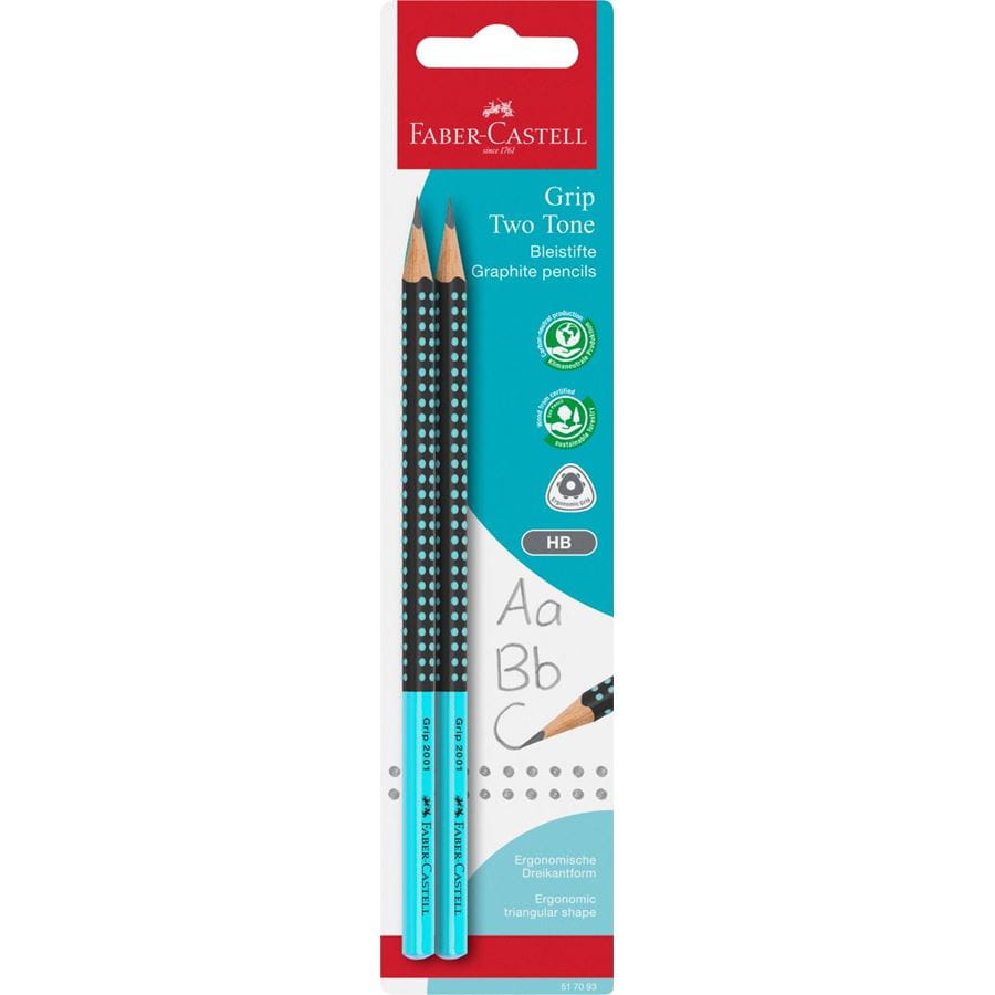 Faber-Castell - Δίχρωμο μολύβι Grip, Β, σετ των 2, σετ