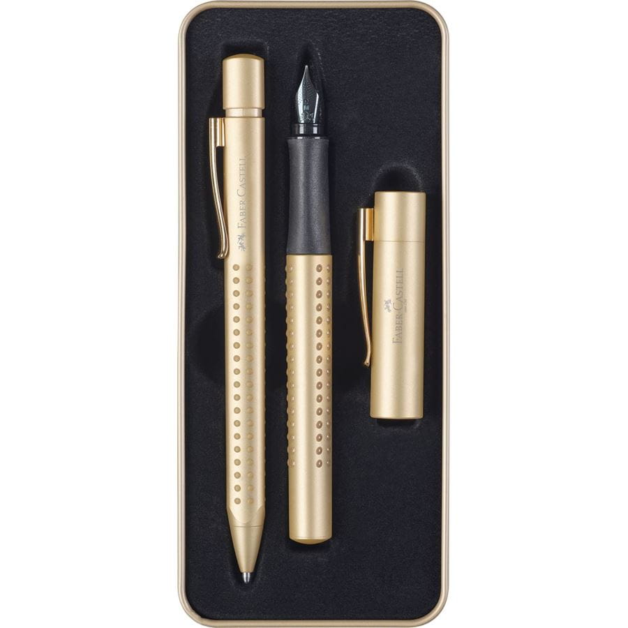 Faber-Castell - Πένα Grip Edition, σετ δώρου, χρυσό, 2 τεμάχια