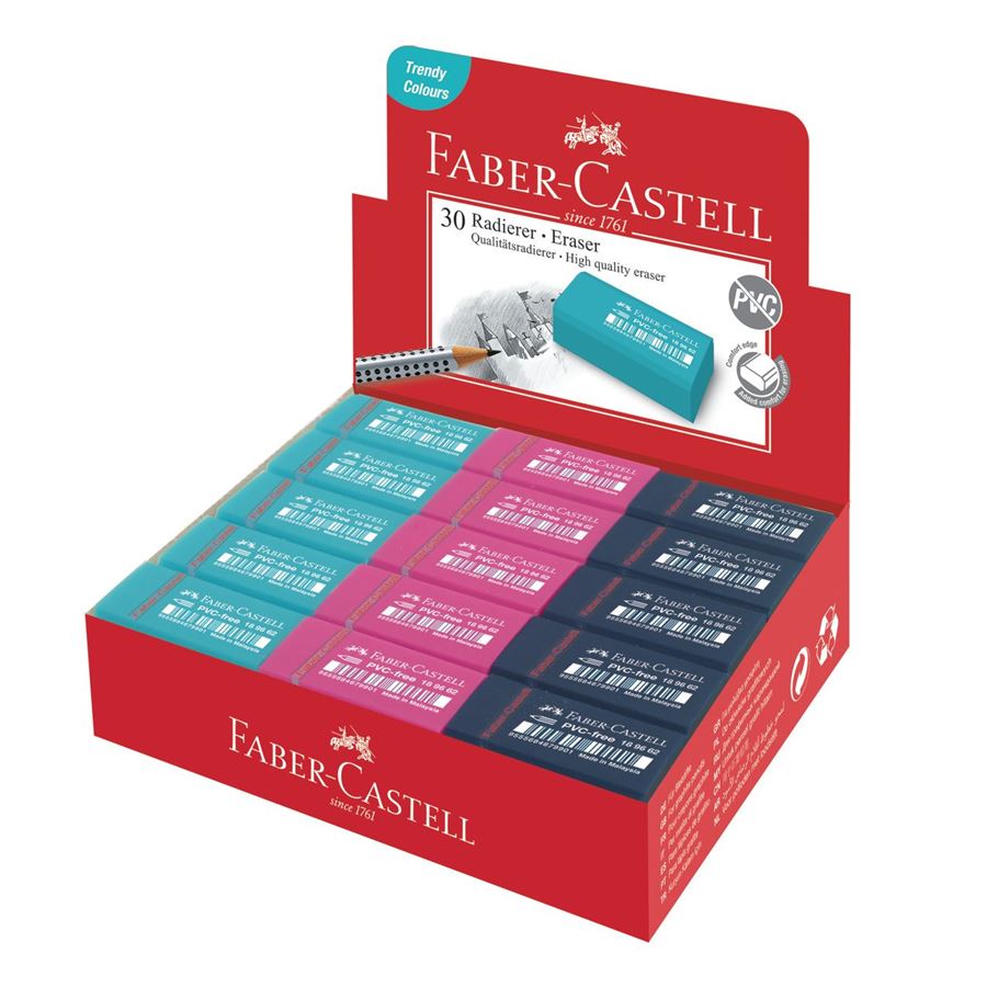 Faber-Castell - Γόμα, 3 μοντέρνα χρώματα, σετ