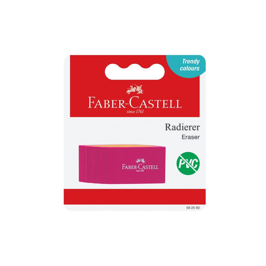 Faber-Castell - Δίχρωμη γόμα, 1 τεμάχιο, 3 μοντέρνα χρώματα, sorted