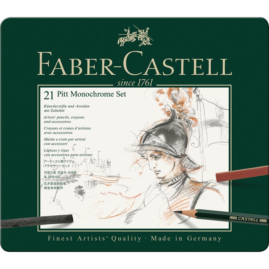 Faber-Castell - Σετ Pitt Monochrome σε μεταλλική κασετίνα of 21