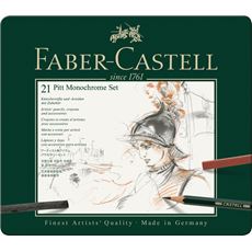 Faber-Castell - Σετ Pitt Monochrome σε μεταλλική κασετίνα of 21