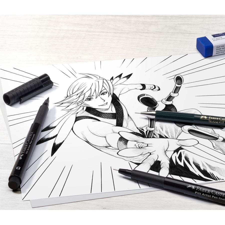 Faber-Castell - Στυλό ινδικής μελάνης Pitt Artist Pen, Σετ Manga, αρχάριοι