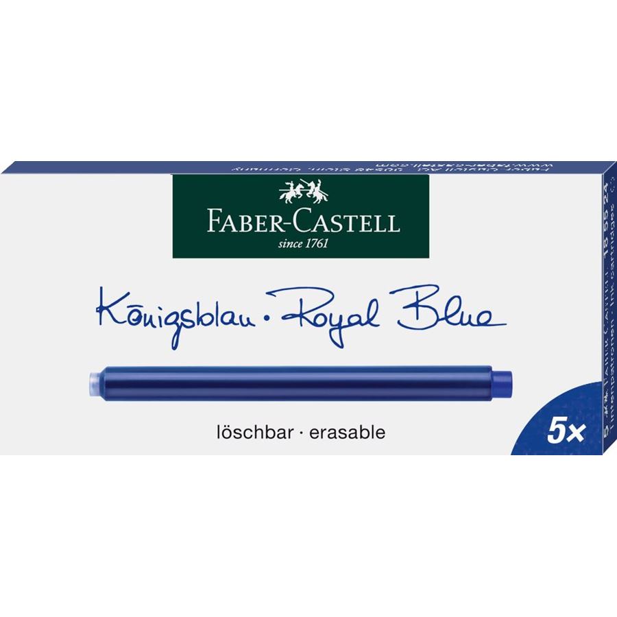 Faber-Castell - Ανταλλακτικά μελάνια που σβήνουν, μεγάλου μεγέθους Royal Bl.