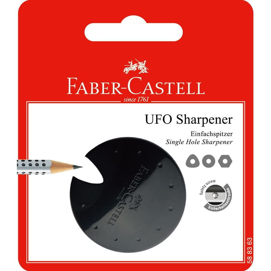 Faber-Castell - Ξύστρα Ufo, κόκκινο/μπλε/μαύρο, σετ, σετ του 1