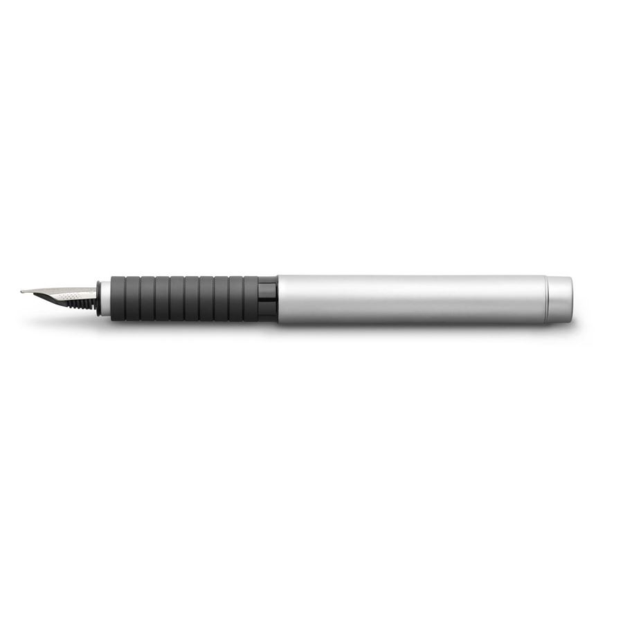Faber-Castell - Πένα Basic Satin Chrome F ανθρακί