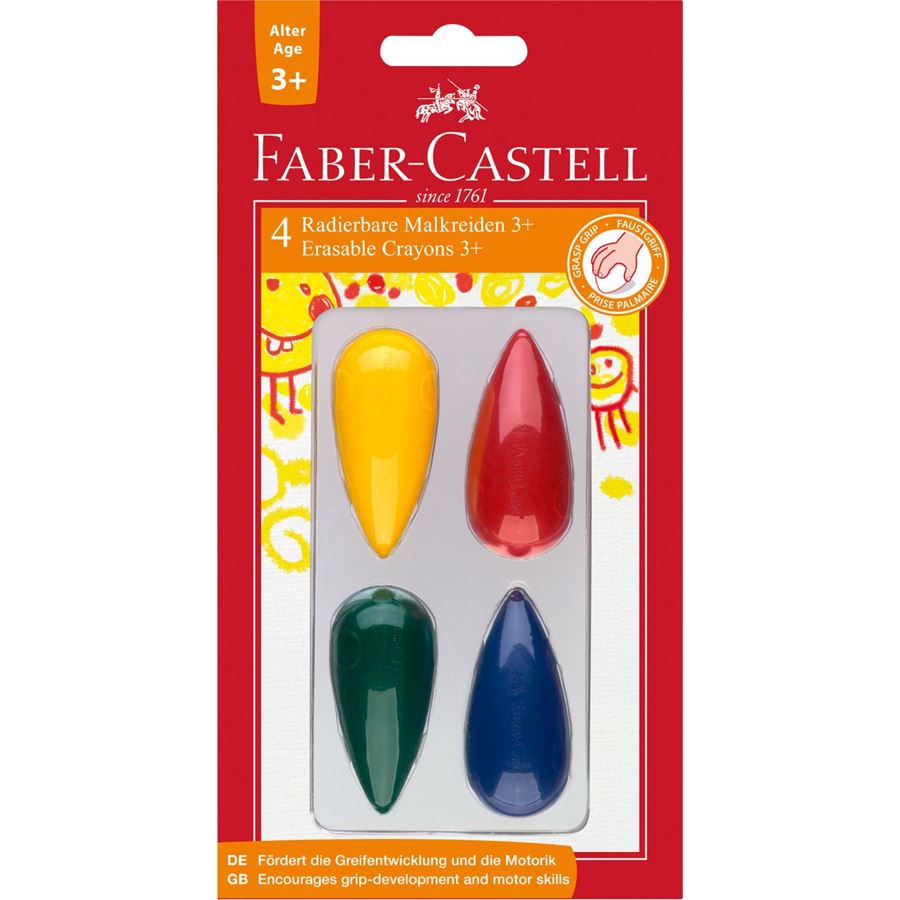 Faber-Castell - Κραγιόν προσχολικής ηλικίας, σετ 4 χρωμάτων για ηλικίες 3+