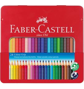 Faber-Castell - Ξυλομπογιές GRIP μεταλλική κασετίνα 24 χρωμάτων