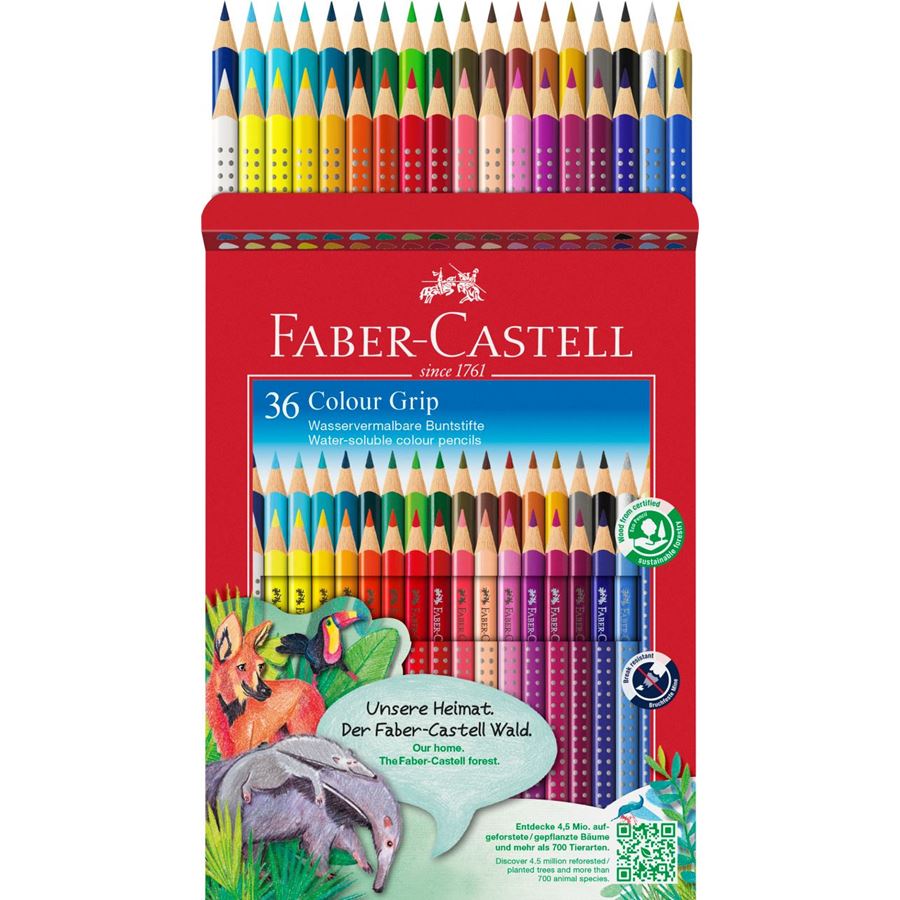 Faber-Castell - Σετ ξυλομπογιές Grip 36 χρωμάτων