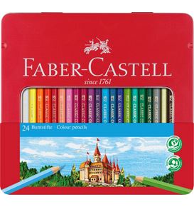 Faber-Castell - Σετ ξυλομπογιές σε μεταλλική κασετίνα x24