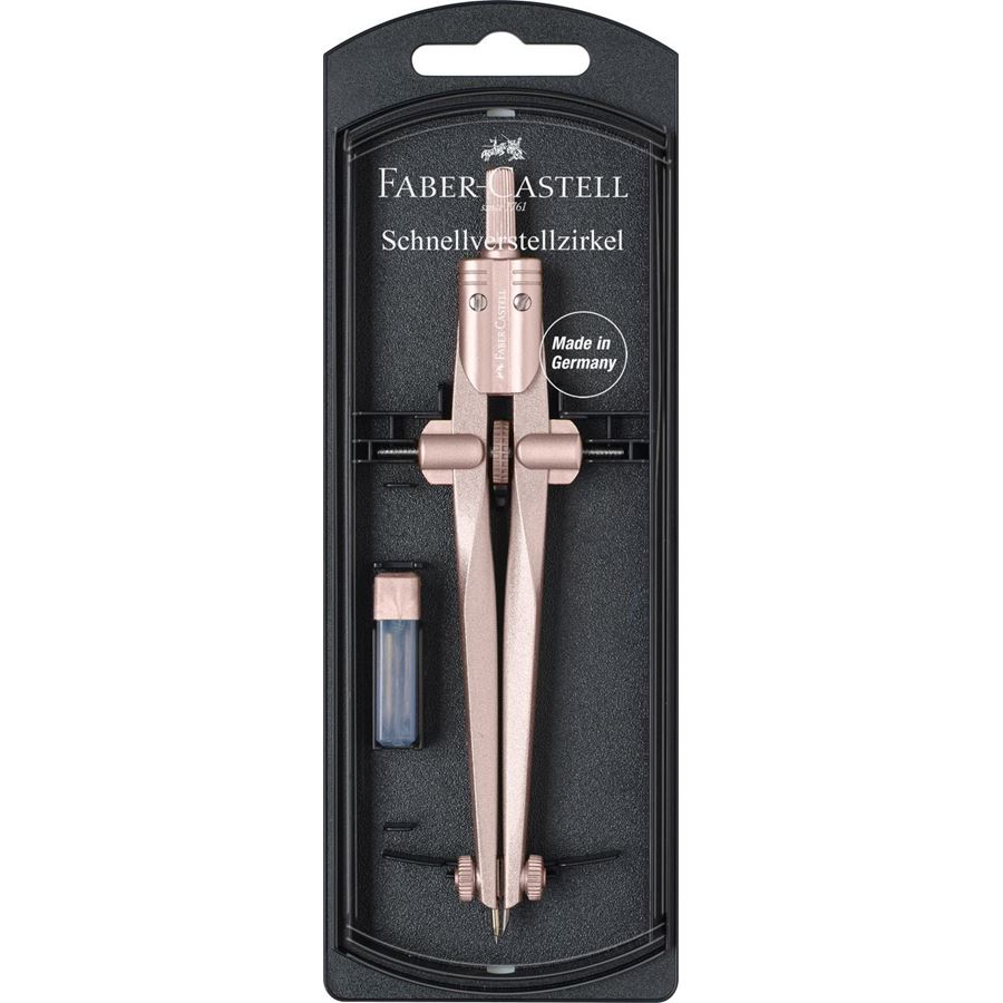Faber-Castell - Compass with quick-set Stream rose copper