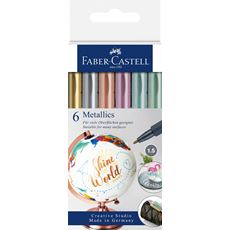 Faber-Castell - Μαρκαδόρος Metallics, 6 χρώματα
