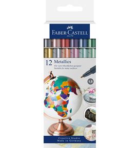 Faber-Castell - Metallics Marker, cardboard wallet of 12