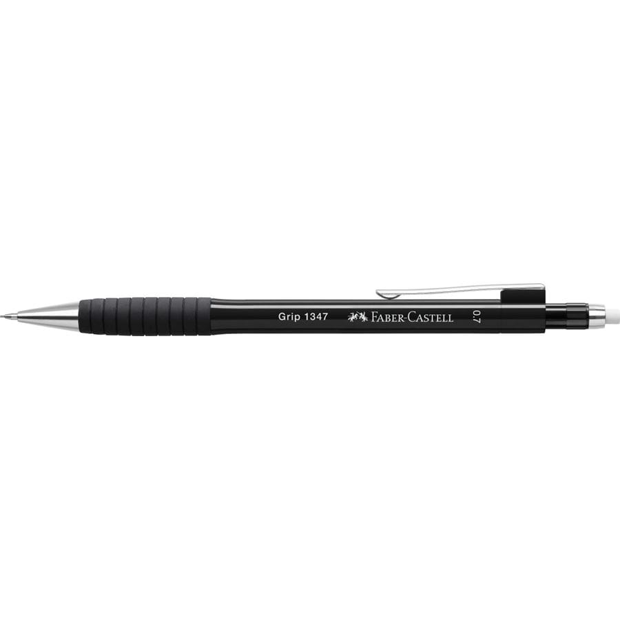 Faber-Castell - Μηχανικό μολύβι Grip 1347 0,7mm, μεταλλικό μαύρο