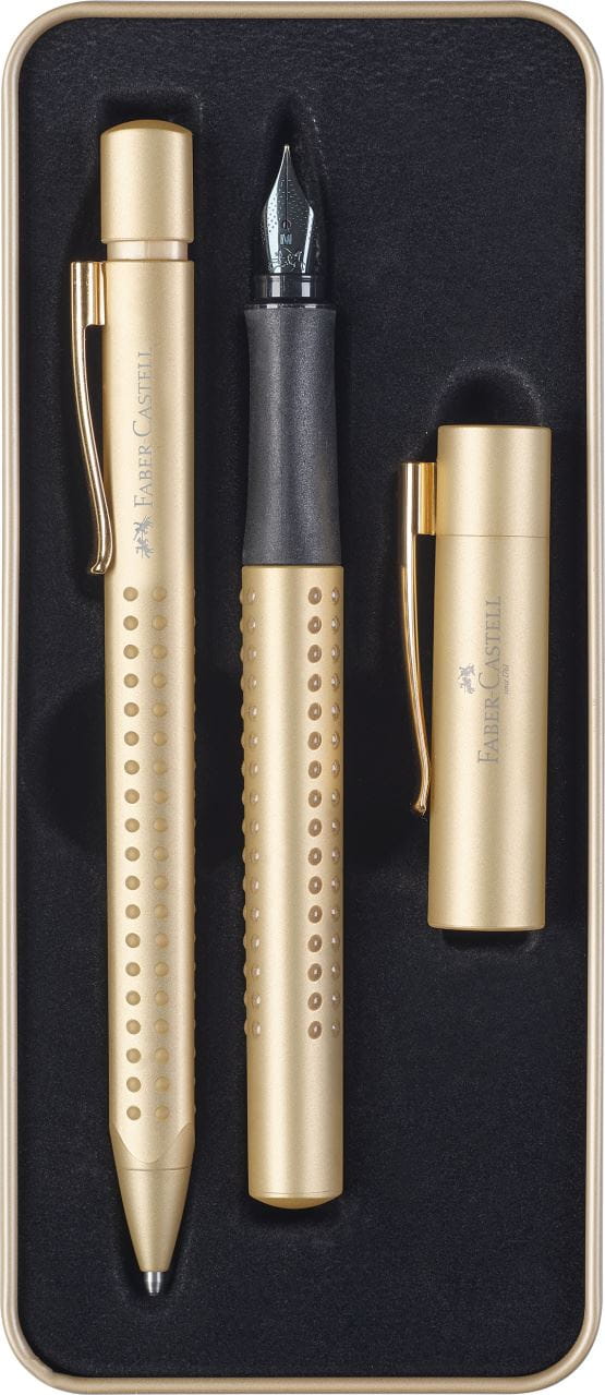 Faber-Castell - Πένα Grip Edition, σετ δώρου, χρυσό, 2 τεμάχια