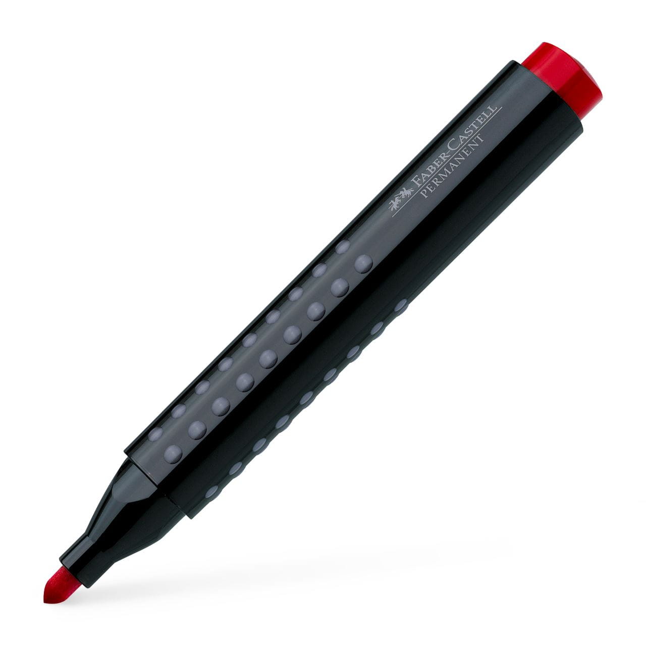 Faber-Castell - Μαρκαδόρος ανεξίτηλος Grip με στρογγυλή μύτη κόκκινος