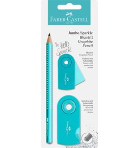 Faber-Castell - Σετ μολυβιών Jumbo Sparkle, τουρκουάζ, 3 τμχ;