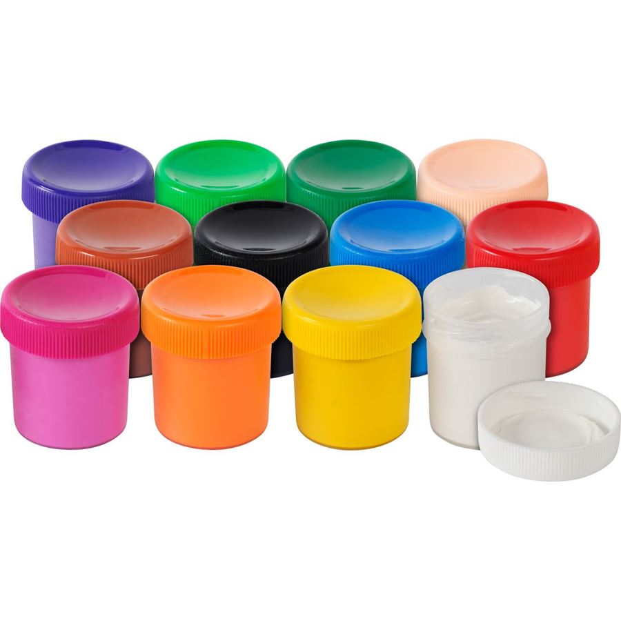 Faber-Castell - Tempera/Gouache, 12 colours, pots of 20 ml each