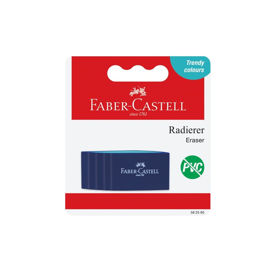 Faber-Castell - Δίχρωμη γόμα, 1 τεμάχιο, 3 μοντέρνα χρώματα, sorted