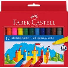 Faber-Castell - Μαρκαδόροι ζωγραφικής Jumbo, 12 χρώματα