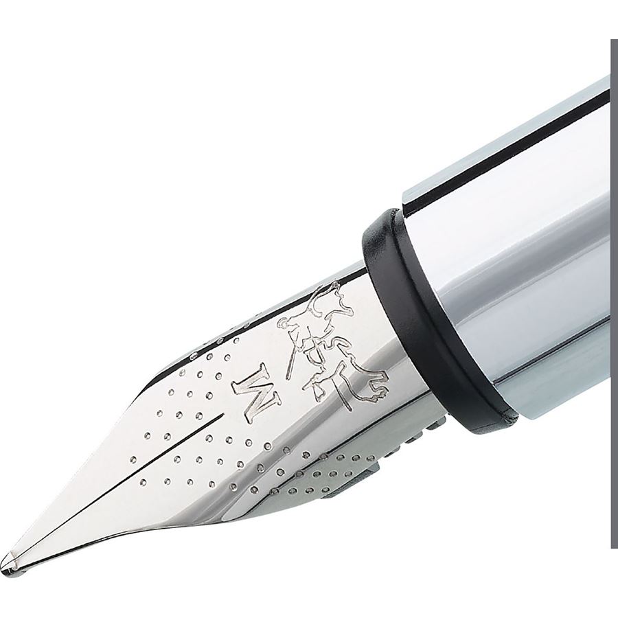 Faber-Castell - Πένα NEO Slim Stainless Steel, Shiny, εξαιρετικά λεπτής γραφής (ΕF)