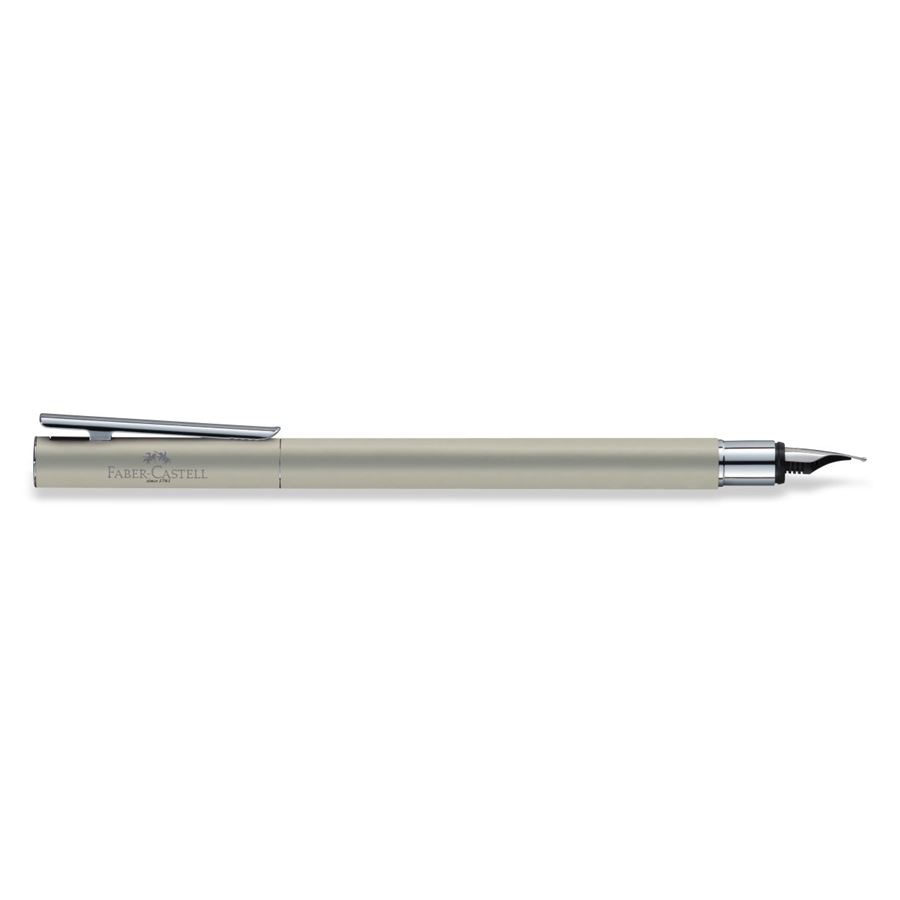 Faber-Castell - Πένα NEO Slim Stainless Steel, Matt, παχιάς γραφής (Β)