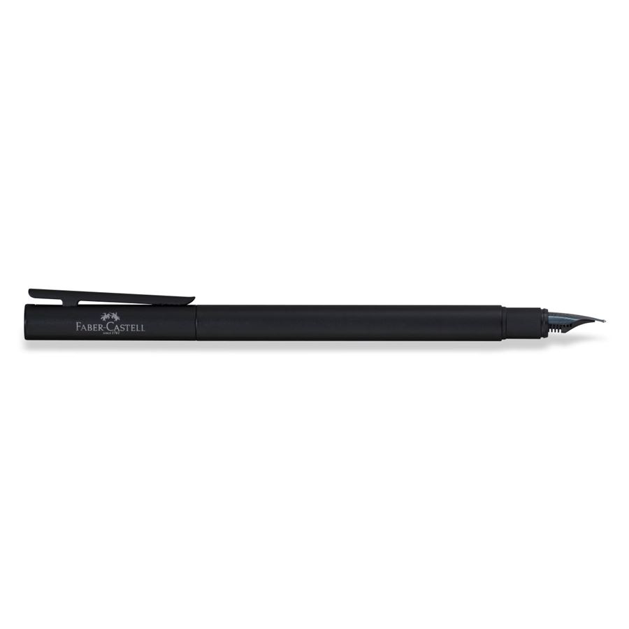 Faber-Castell - Πένα NEO Slim metal black, λεπτής γραφής (F)