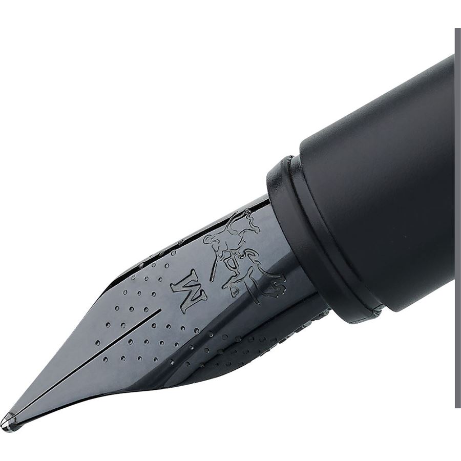 Faber-Castell - Πένα NEO Slim metal black, παχιάς γραφής (Β)