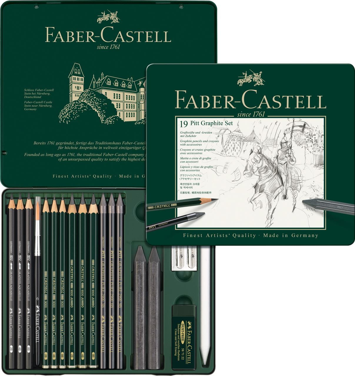 Faber-Castell - Σετ Pitt Graphite σε μεταλλική κασετίνα μεσαίο