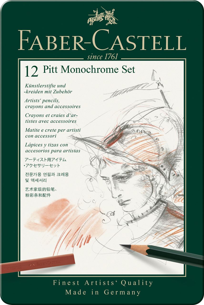 Faber-Castell - Σετ Pitt Monochrome σε μεταλλική κασετίνα of 12
