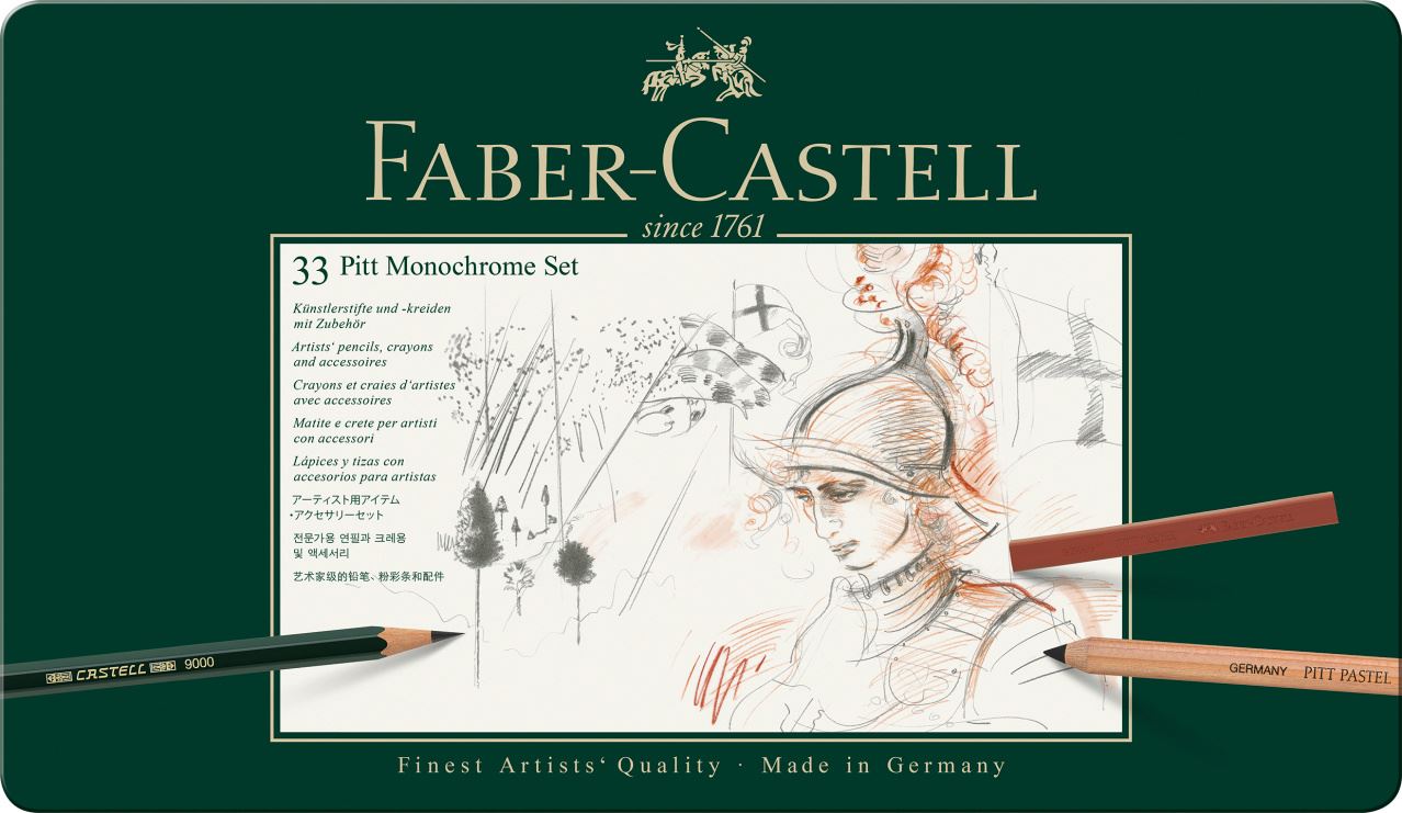 Faber-Castell - Σετ Pitt Monochrome σε μεταλλική κασετίνα of 33