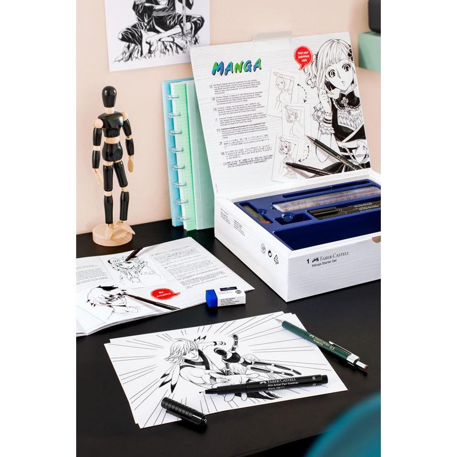 Faber-Castell - Στυλό ινδικής μελάνης Pitt Artist Pen, Σετ Manga, αρχάριοι