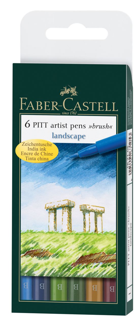 Faber-Castell - Σετ 6 μαρκαδόροι Pitt Artist BRUSH, χρώματα τοπίων