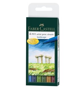 Faber-Castell - Σετ 6 μαρκαδόροι Pitt Artist BRUSH, χρώματα τοπίων