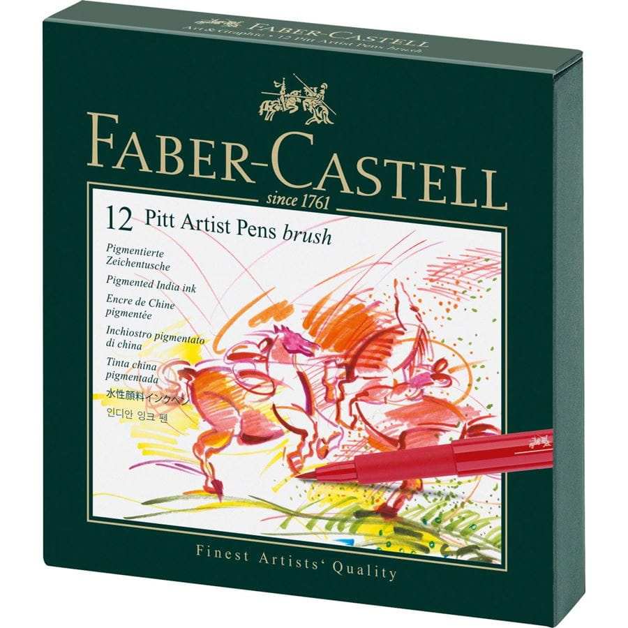 Faber-Castell - Κασετίνα με 12 μαρκαδόρους Pitt Artist
