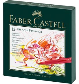 Faber-Castell - Κασετίνα με 12 μαρκαδόρους Pitt Artist