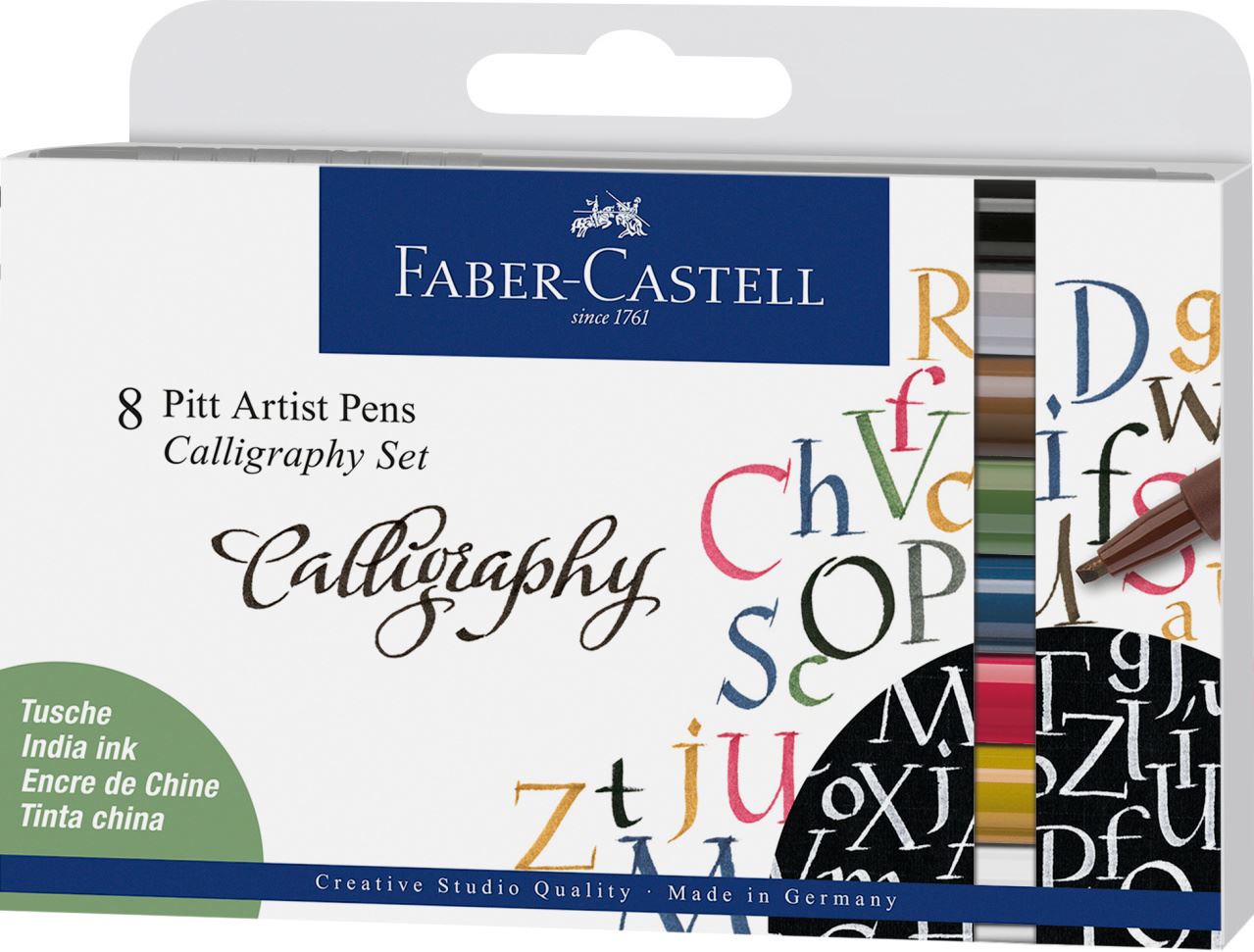 Faber-Castell - Σετ καλλιγραφίας Pitt Artist Pen σινικής μελάνης, 8 τεμαχίων