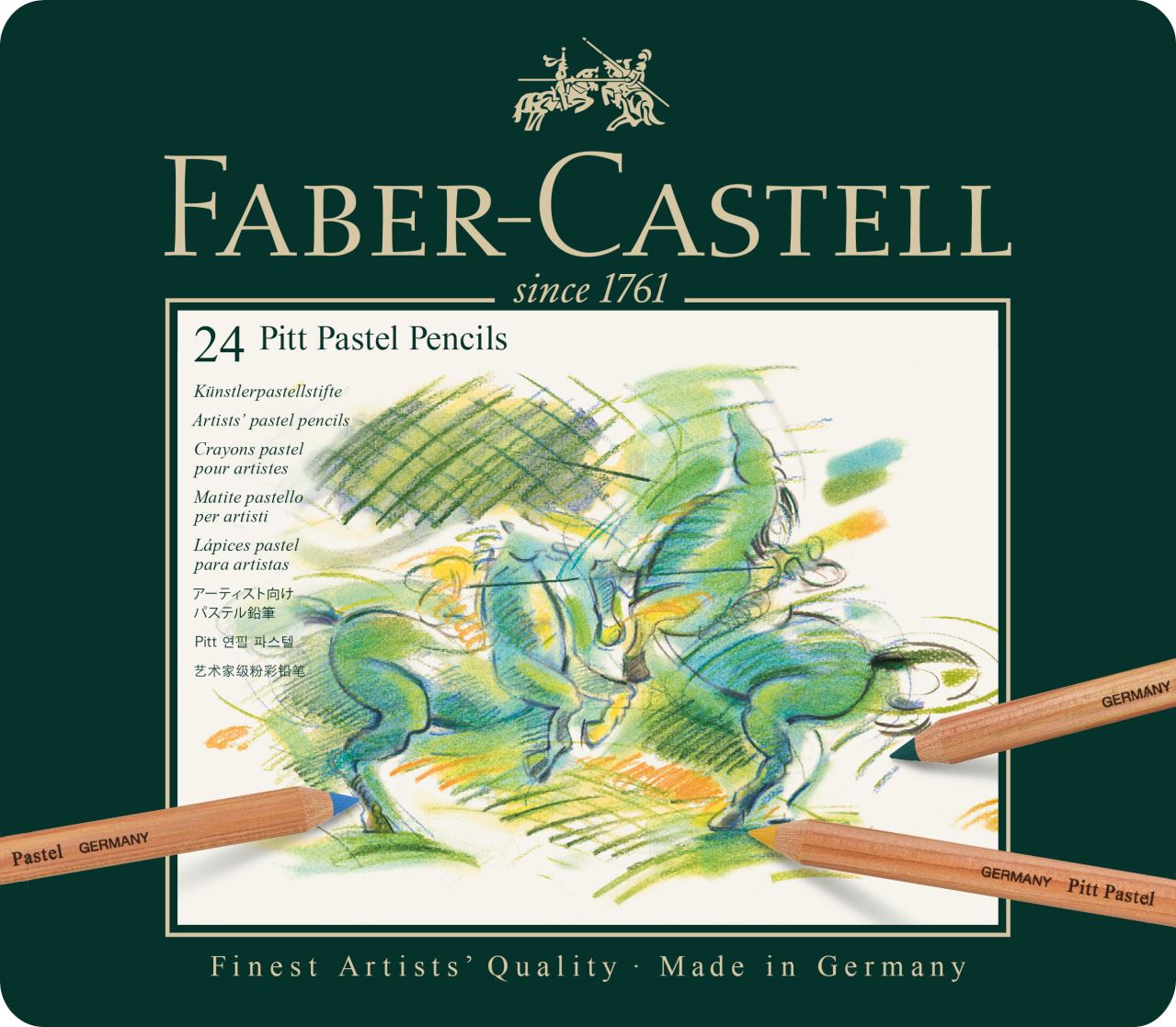 Faber-Castell - Μεταλλική κασετίνα με ξυλομπογιές Pitt Pastel 24 χρωμάτων