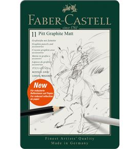 Faber-Castell - Pitt Graphite Matt set, tin of 11