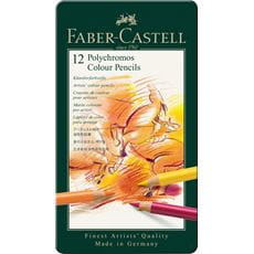Faber-Castell - Μεταλλική κασετίνα με ξυλομπογιές Polychromos σε 12 χρώματα