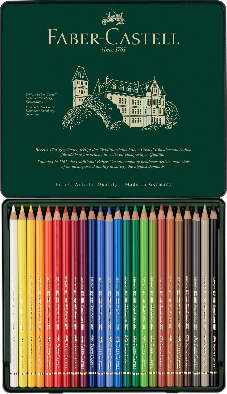 Faber-Castell - Μεταλλική κασετίνα με ξυλομπογιές Polychromos σε 24 χρώματα