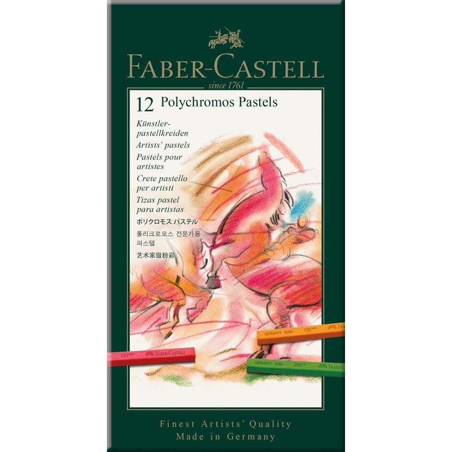 Faber-Castell - Μεταλλική κασετίνα με παστελ Polychromos σε 12 χρώματα