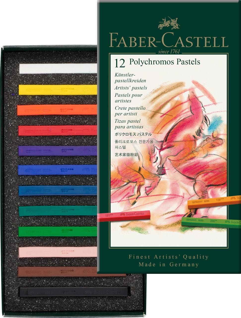 Faber-Castell - Μεταλλική κασετίνα με παστελ Polychromos σε 12 χρώματα