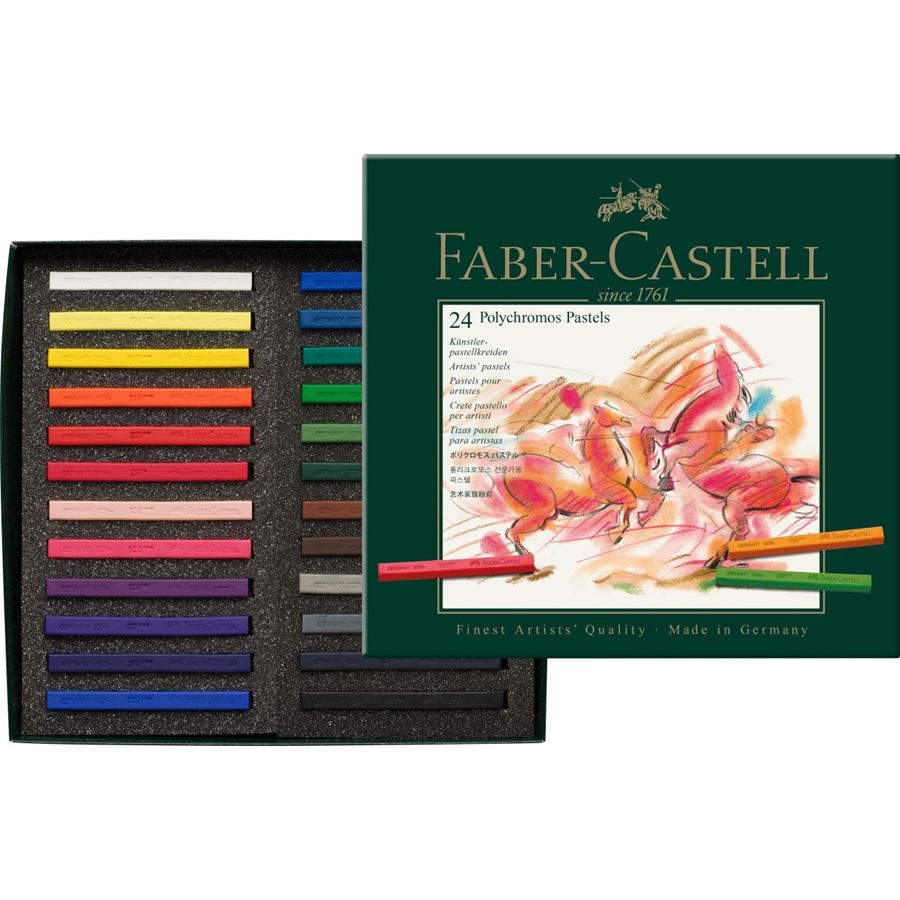 Faber-Castell - Μεταλλική κασετίνα με παστελ Polychromos σε 24 χρώματα