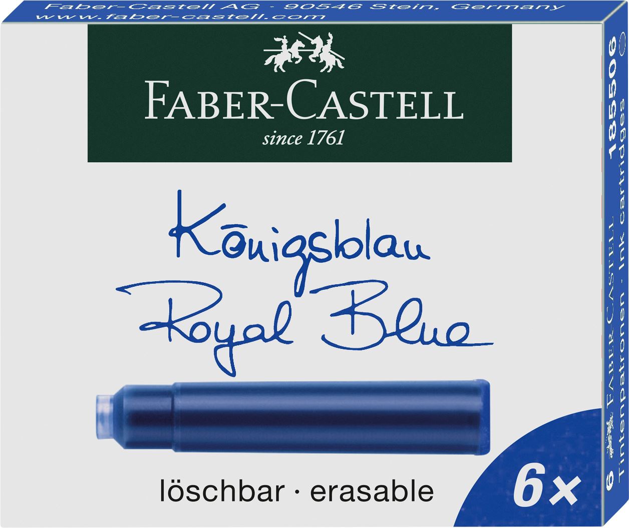 Faber-Castell - 6 ανταλλακτικές αμπούλες πένας, μπλε