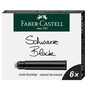 Faber-Castell - 6 ανταλλακτικές αμπούλες πένας, μαύρο