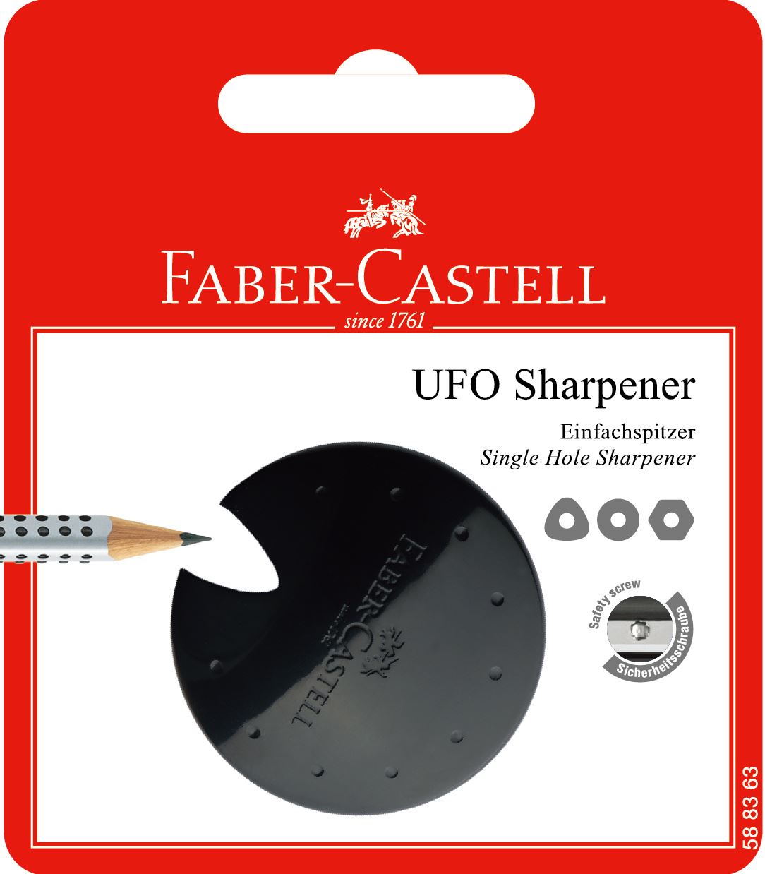 Faber-Castell - Ξύστρα Ufo, κόκκινο/μπλε/μαύρο, σετ, σετ του 1